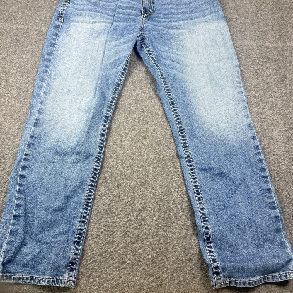 Ariat Rebar M4 Jeans Mens 42x34 Relaxed Boot Cut Workwear Distressed Whiskers - Picture 2 of 9
